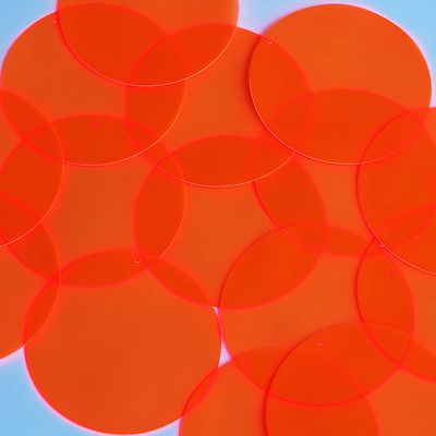 Round Vinyl Shape 2'' Orange Go Go Fluorescent Edge Glow
