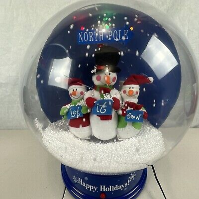 Gemmy Animated Christmas Table Top11" Snow Globe With Music & Lights '2005 Works
