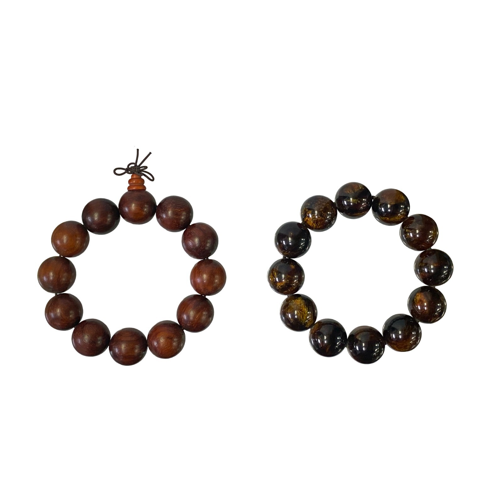 Set of 2 Brown Wood / Amber Resin Beads Hand Rosary Praying Bracelet ws3819S Set of 2 Brown Wood / Amber Resin Beads Hand Rosary Praying Bracelet ws3819S