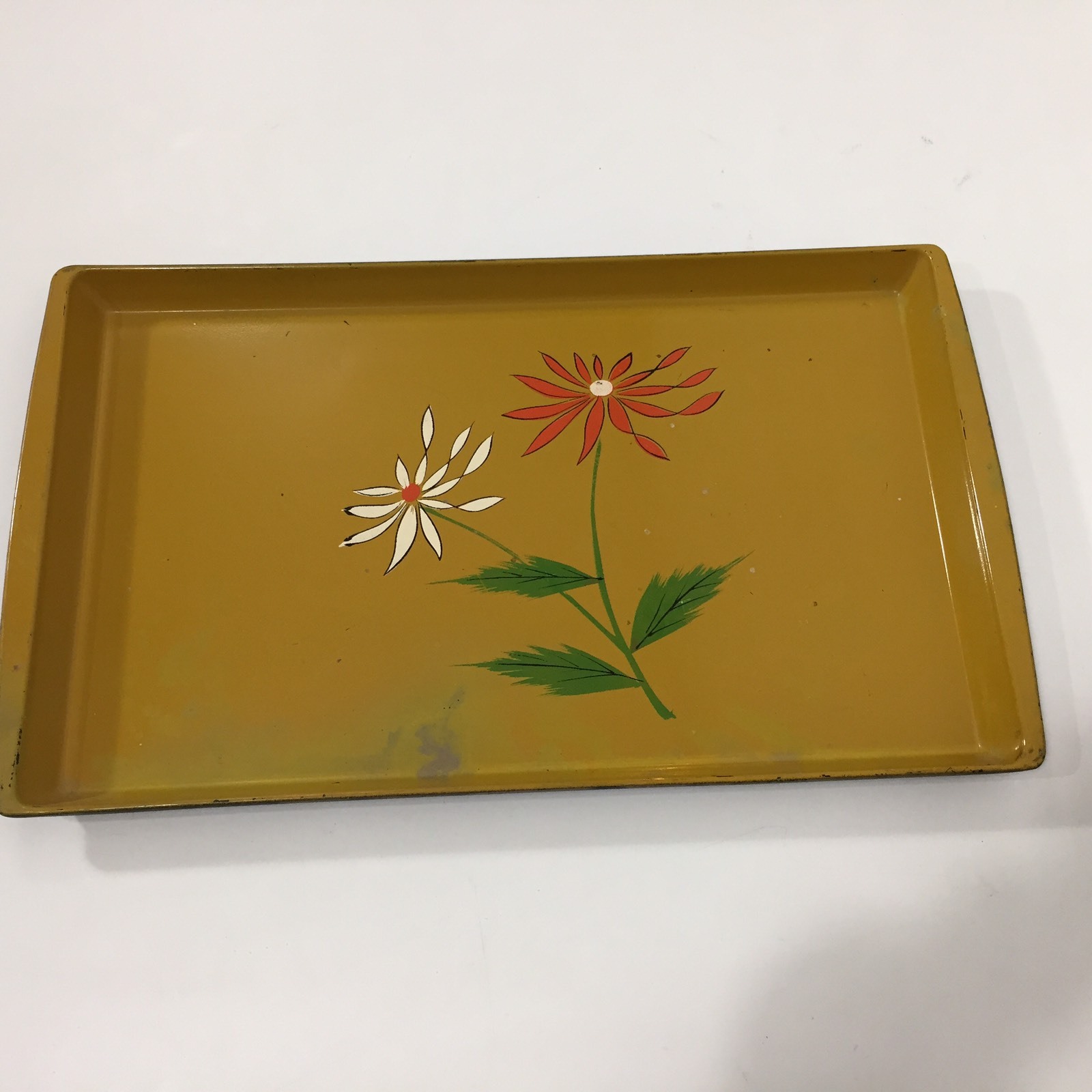 Vintage Mid Century Set 3 Norleans Lacquer Ware Serving Trays Groovy Floral