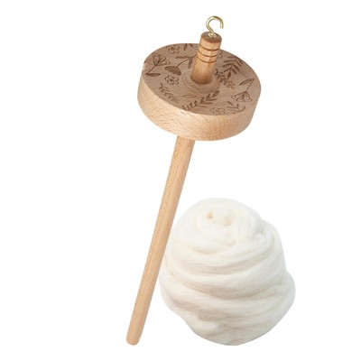 NEW Top Whorl Drop Spindle Ergonomic Carved Design Yarn Spinner For Beginners