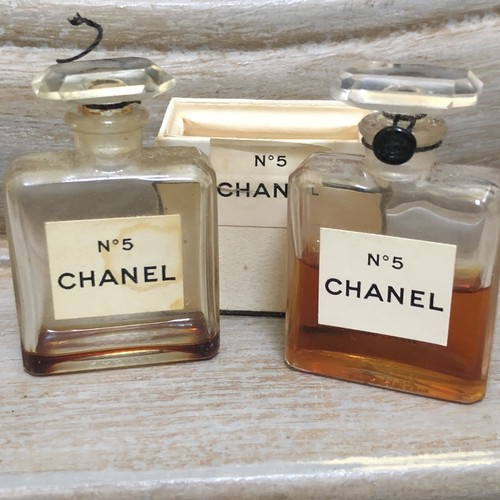 VINTAGE Chanel No 5 Perfume 1/4 oz Sealed + Box + Empty 1/4 oz Bottle Lot of 2