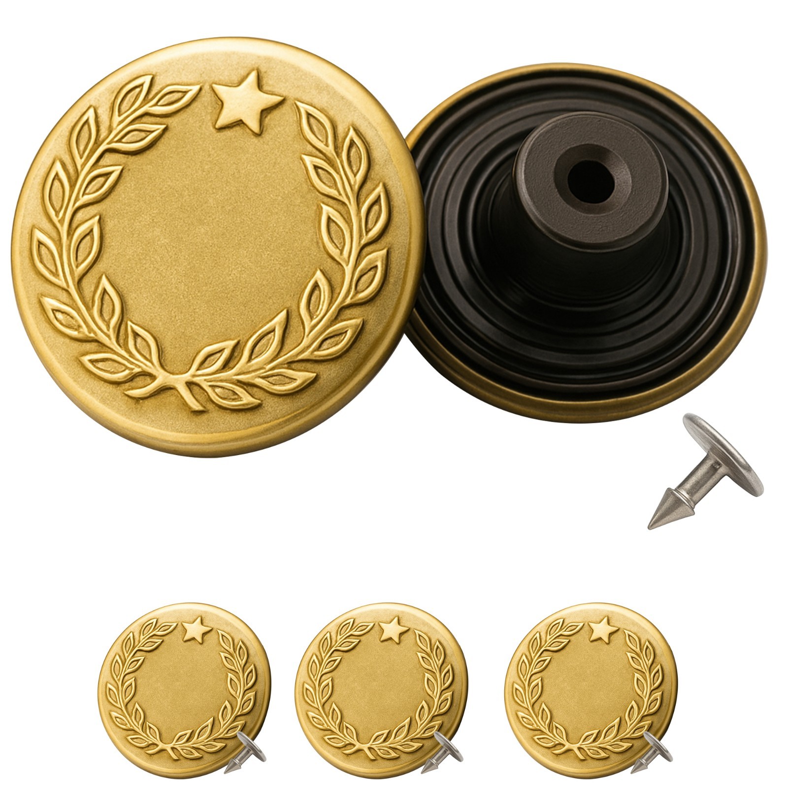 Gold Messing Jeans Knöpfe Mit Zurück Nadeln Jacke Mantel Hose Kleidung Reparatur