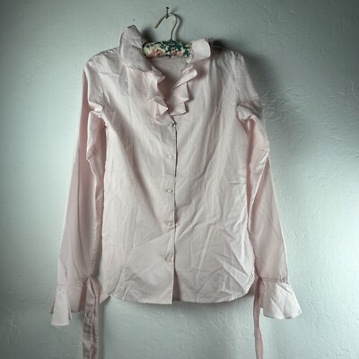 J.W. Anderson x Uniqlo Women Extra Fine Cotton Long-sleeve Blouse XS Pink New