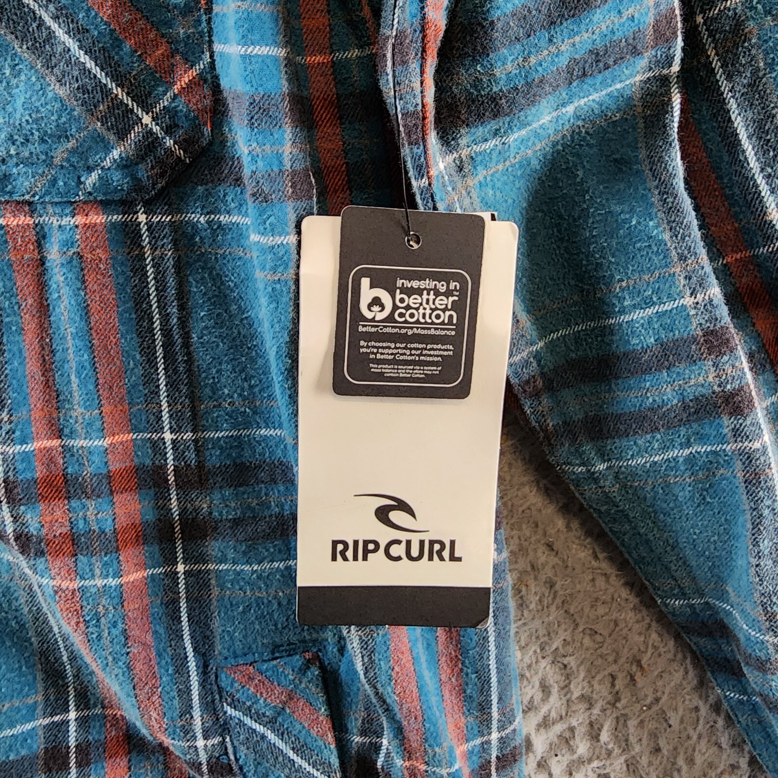 Rip Curl Ranchero Flannel Long Sleeve Shirt Men's M Blue Multi Button-Front - Picture 14 of 15