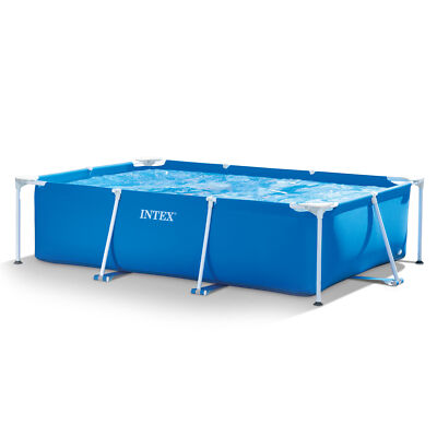 Intex Rectangular Frame Above Ground Outdoor Backyard Swimming Pool