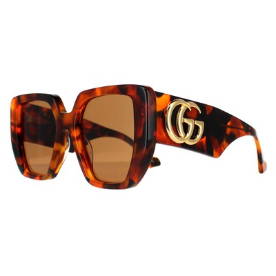 Pre-owned Gucci Sunglasses Gg0956s 007 Havana Brown