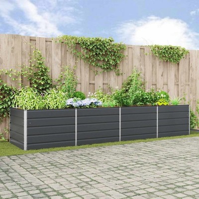 Planter Anthracite 195 x 100 x 45 cm Galvanised Steel