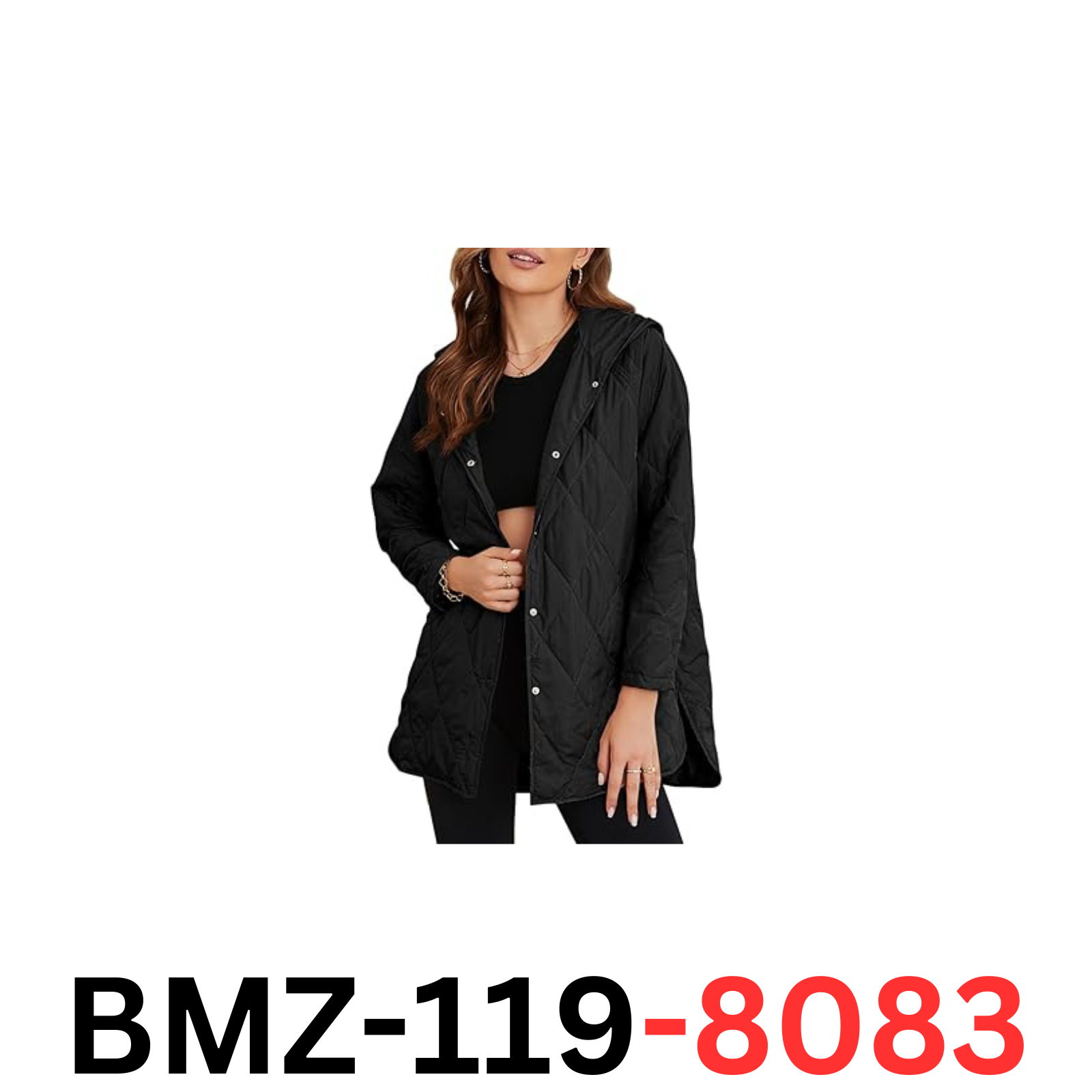 EVALESS Winter Jacket Diamond Quilted Jackets Women's Fashion Winter Coat, Blk M
