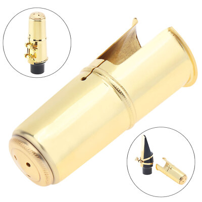 Alto Brass Sax metal mouthpiece Cover ligature cap Gold plate