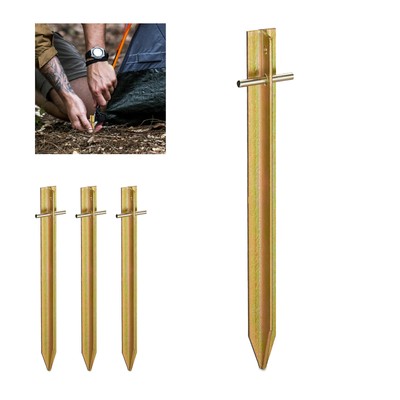 tentharingen set - 4 stuks - staal - haringen - grondpen - t-vormig - haring