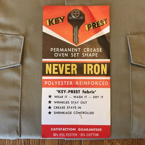 Vintage Quaker Oats Key Imperial Key Prest Mens Work Uniform Shirt Sz Large NOS