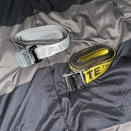 Lot Of (2) Off White Belt . Yellow And Silver Belt Unisex | eBay