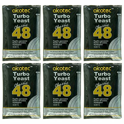 Alcotec Classic 48 Hour Turbo Distillers Yeast (Pack of 6) - Best Value!
