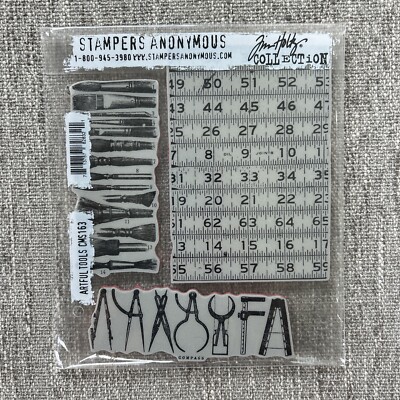 New Stampers Anonymous Tim Holtz Cling Stamps Artful Tools CMS 163