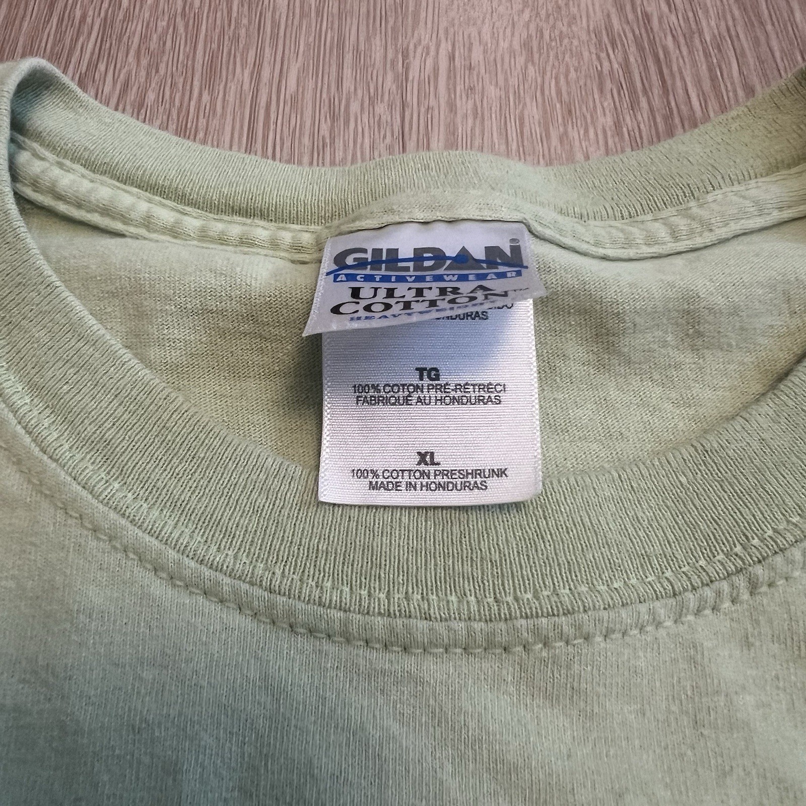 Vintage Paddle Boat Embroidered T-Shirt Lime Green Size XL Heavy Weight May 7th