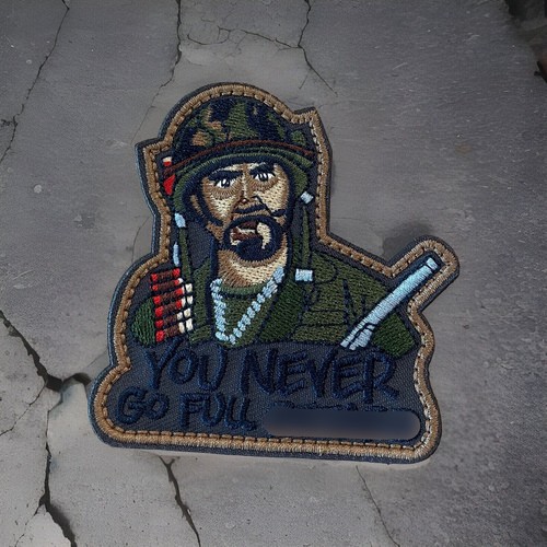 Tropic Thunder YOU NEVER GO FULL Tactical Downey American Hook Loop Morale Patch