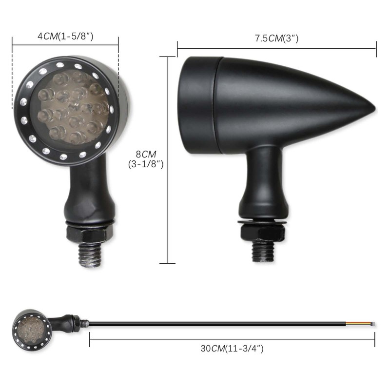 For Honda VTX1300C VTX1800C VTX 1800 N Black LED Turn Signals