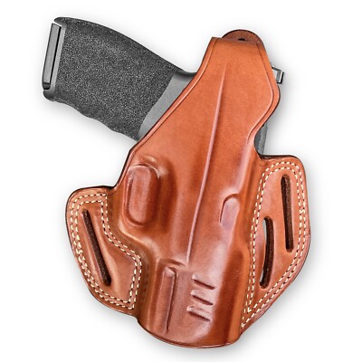 Leather Pancake Holster Fits, Springfield Hellcat Pro Com 9mm 3.7'' Barrel #1618#