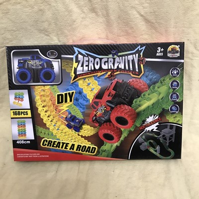 Zero Gravity Luminous roller coaster Dinosaur Toy 168 pcs (1) BLUE Car Included