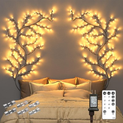 Enchanted Willow Vine Room Decor: 7.5Ft Home Decorations Flexible Fairy Light...