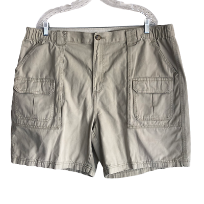 Croft Barrow Mens Cargo Shorts Sz 42 100 Cotton Elastic Waist