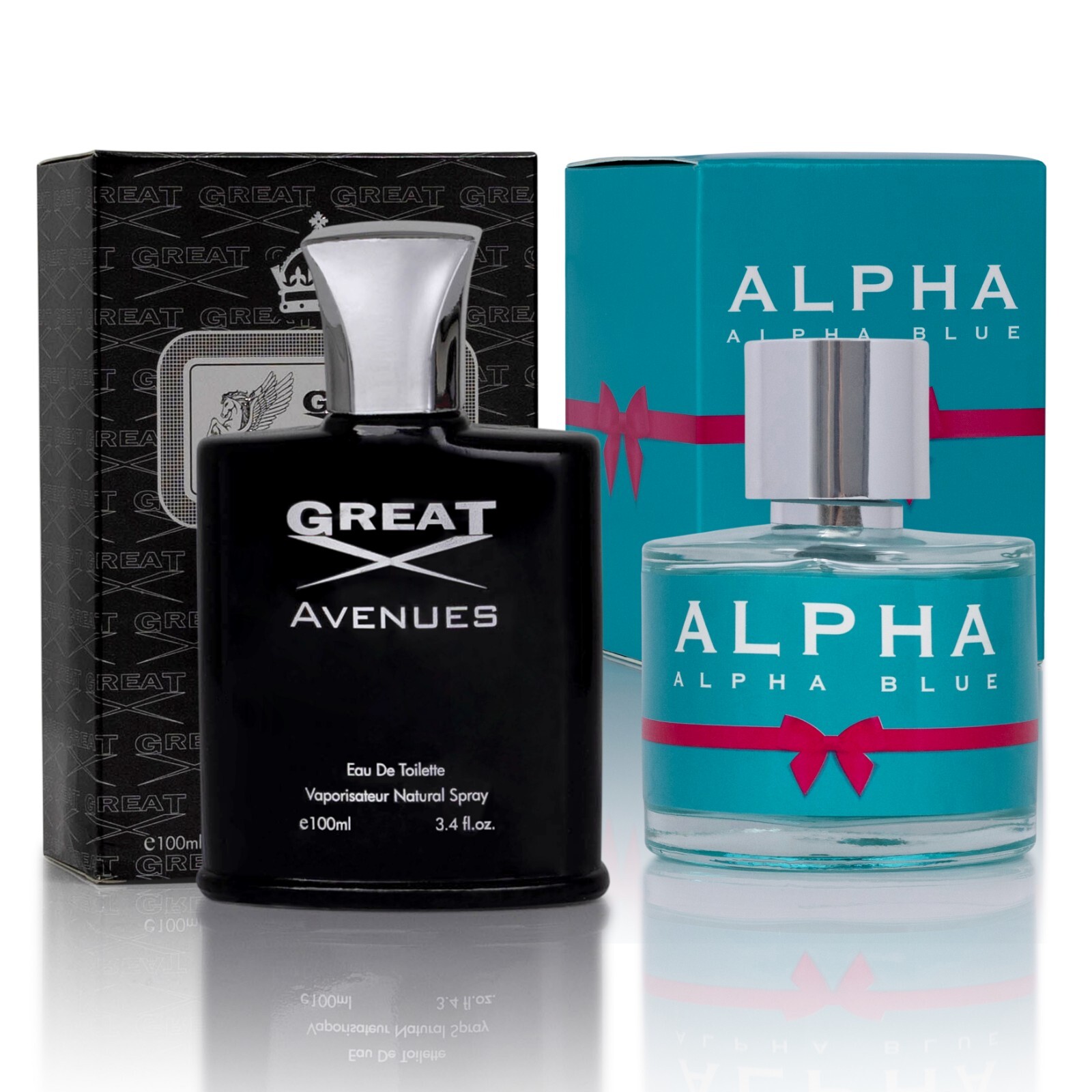 2PK Set of Great Avenues EDP For Men & Alpha Blue EDP for
