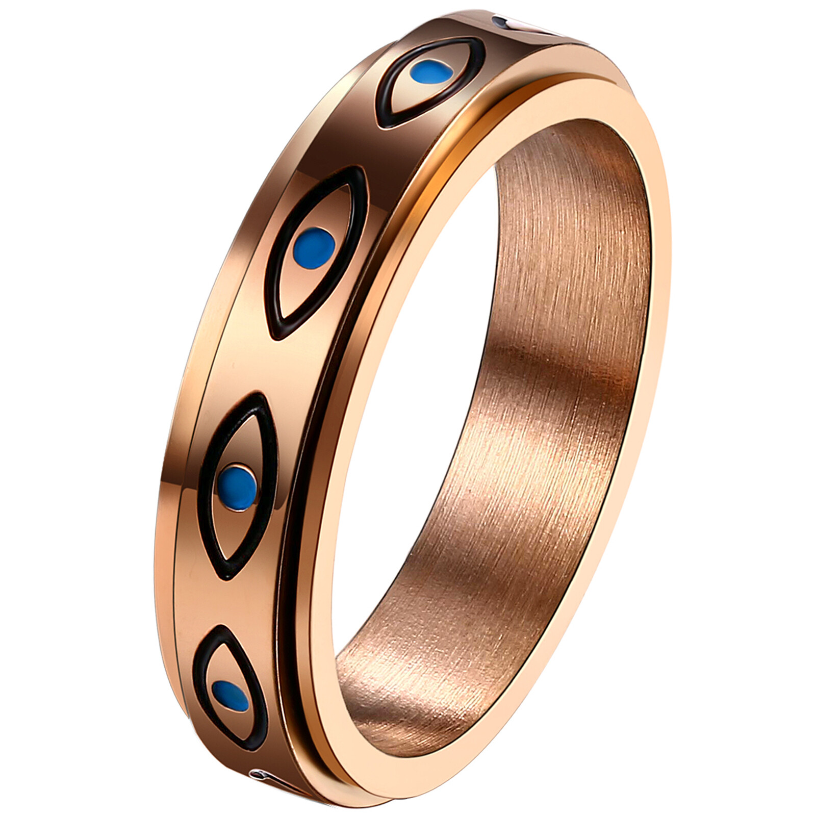 Evil Eye Spinner Ring Anti Anxiety Fidget Stainless Steel