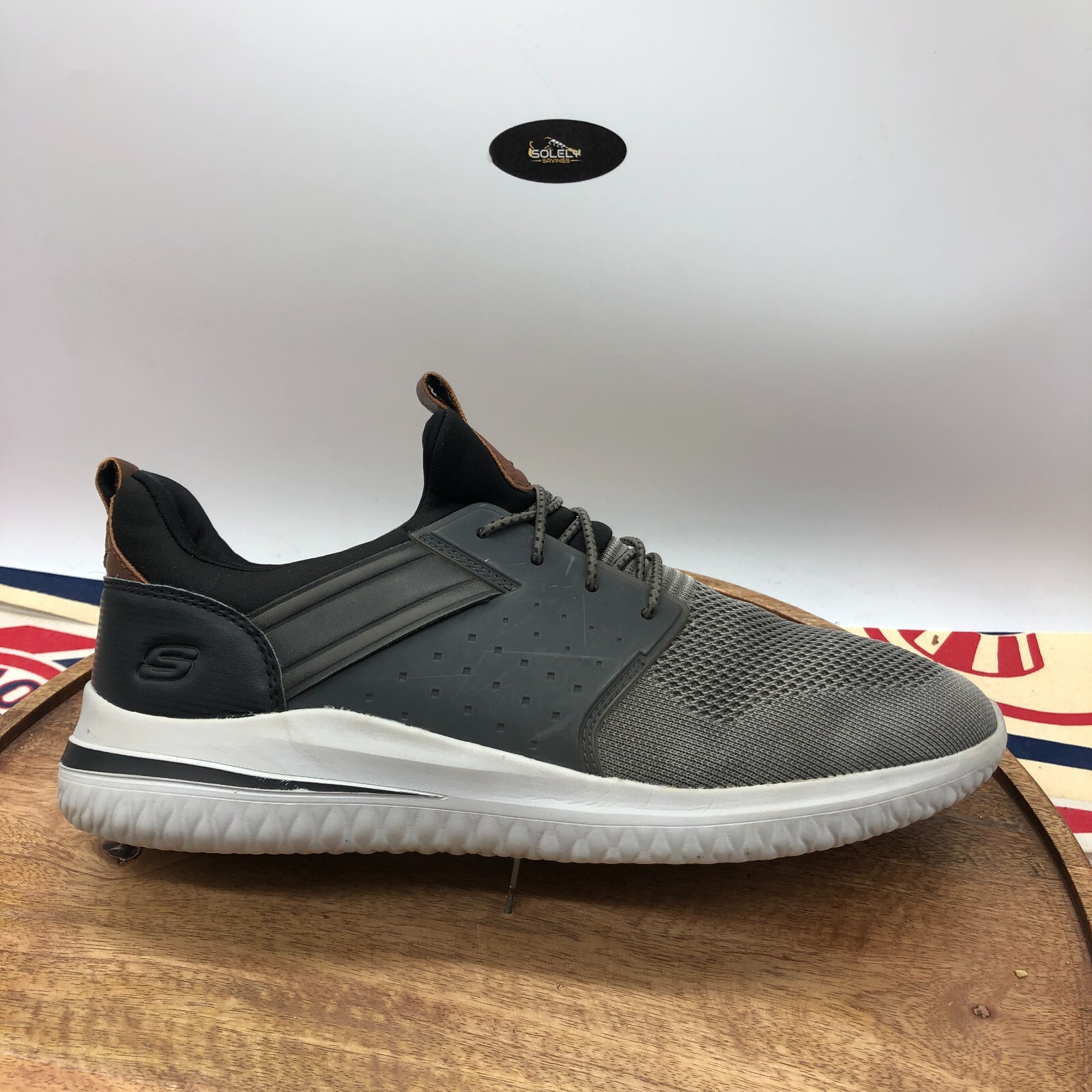 【R♡】 Skechers Men's Delson 3.0 Cicada Gray Black Casual Shoes