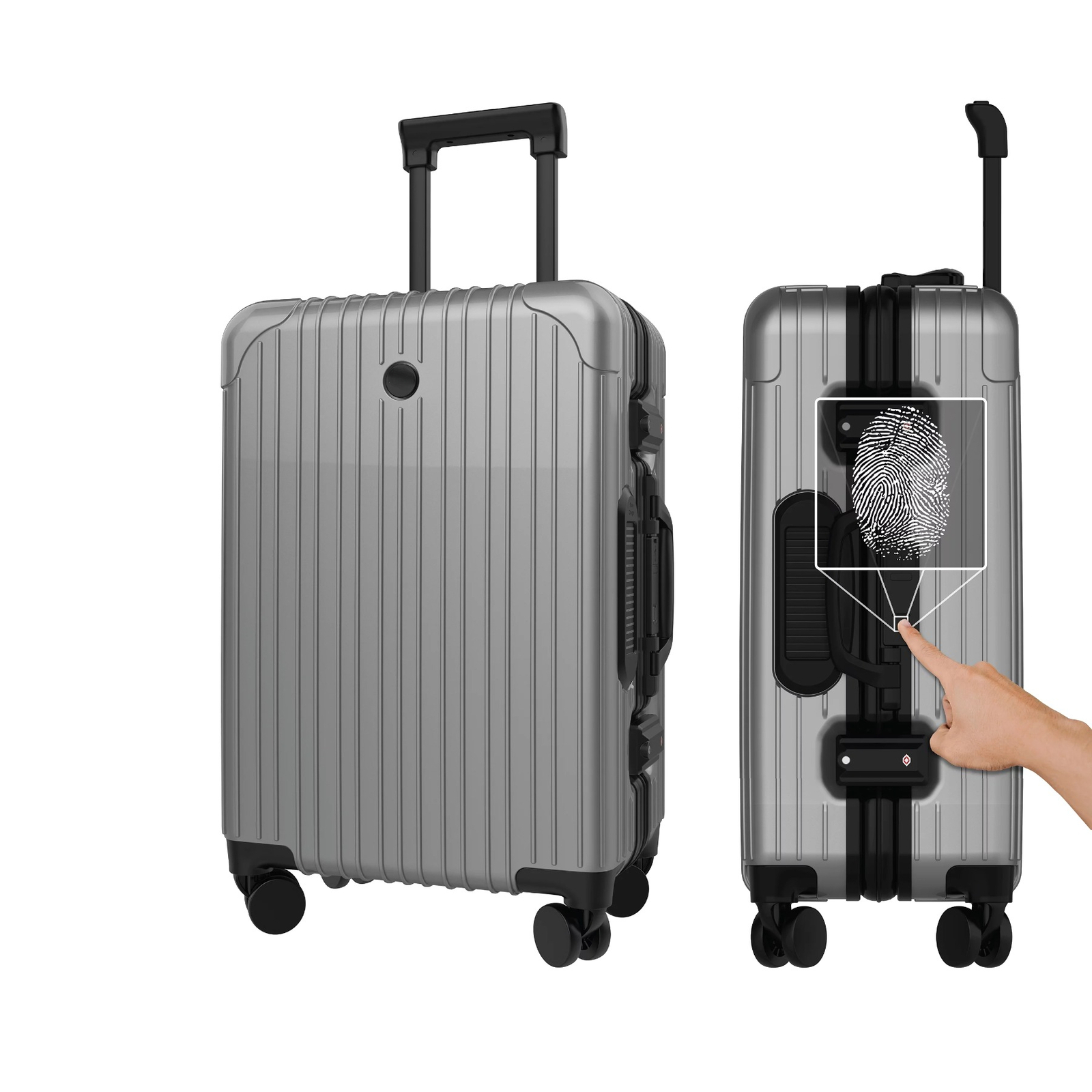 Smart Carry-On, 20-inch suitcase with spinner wheels, smart 