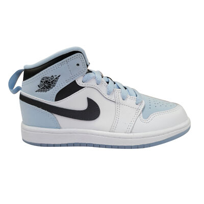 Кроссовки Jordan 1 Mid SE White/Ice Blue-Black для маленьких детей (DV1339 104)