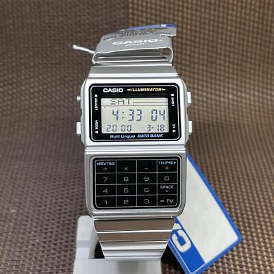 Casio DBC-611-1D Databank Men Calculator Alarm Stainless
