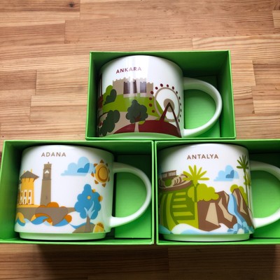 Starbucks YAH Turkey You Are Here Ankara Adana Antalya Turkey 14oz LOT of 3