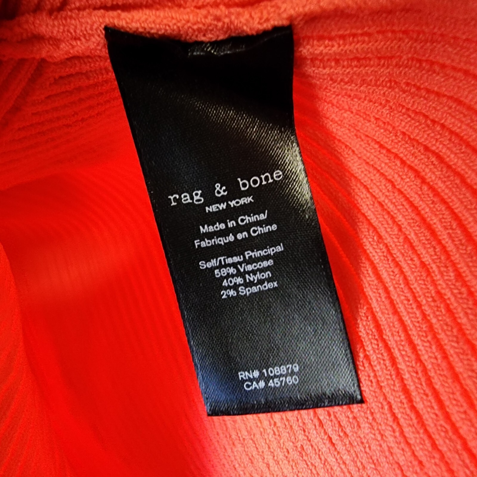 rag & bone Asher Ribbed Viscose Tank Top Women's M Coral Sleeveless Pullover~ - Picture 11 of 14
