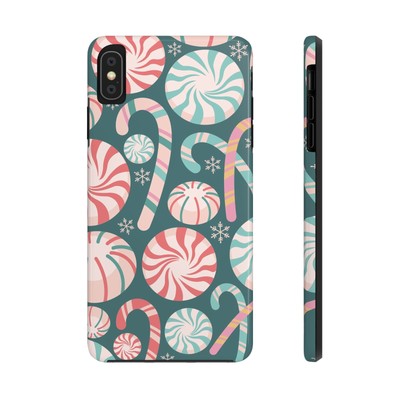 Christmas Peppermint & Candy Canes iPhone 11 12 13 14 15 & Samsung Galaxy Cases