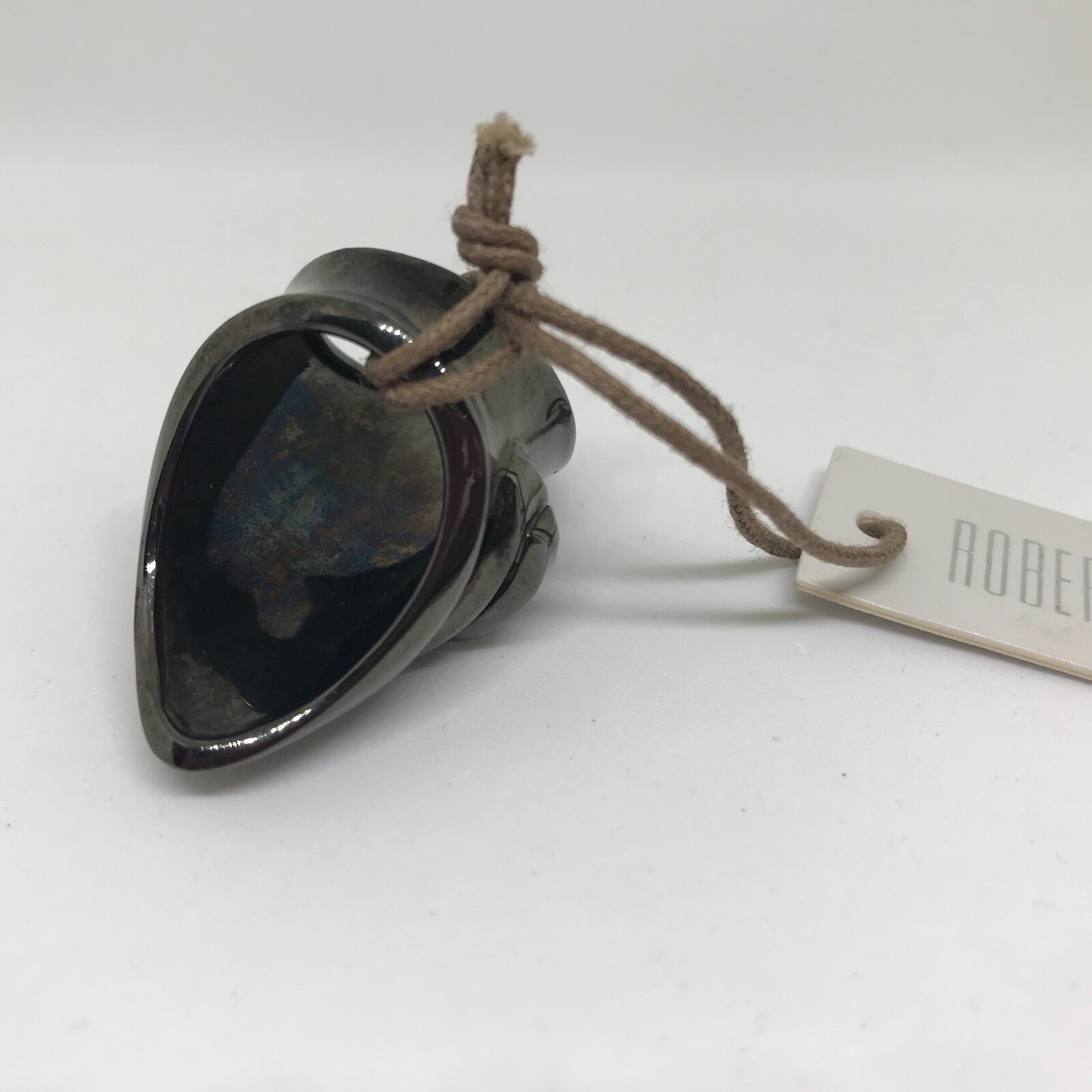 Pre-owned Robert Lee Morris $325nwtblack / Gunmetal Ringsilver Platedsize 6.5 To 7 In Silver