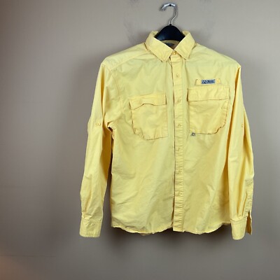 Gander mountain guide series Fishing Shirt men s L yellow LS cotton