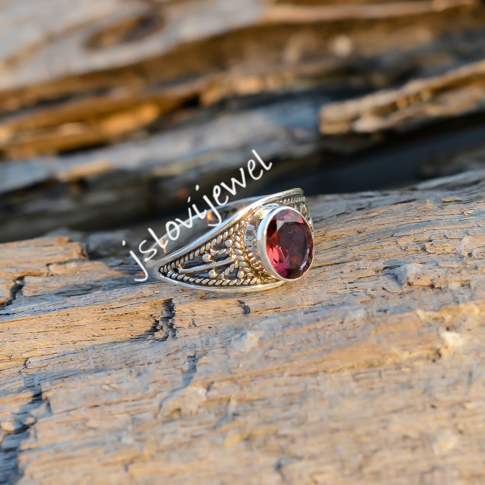 Handmade garnet ring discount