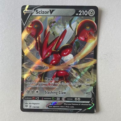 Pokémon Darkness Ablaze #118/189 Scizor V Full Art Foil Ultra Rare