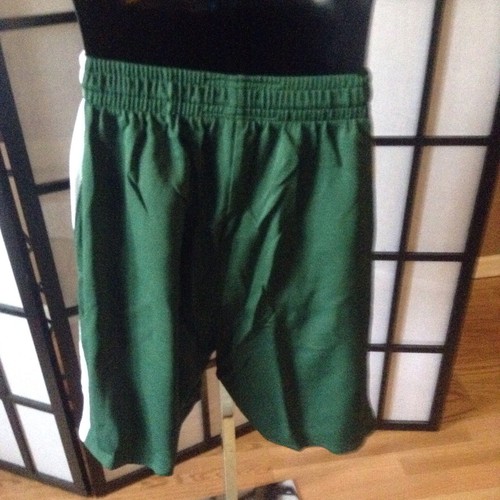 Intensity Unisex Diamond Flatback Mesh Basketball Shorts DK Green/White