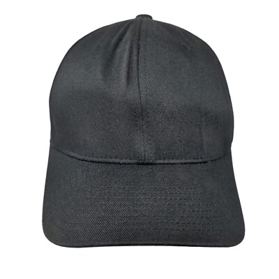 Flexfit Yupoong Fitted Hat Black Small-Medium Solid 6 Panel Blank