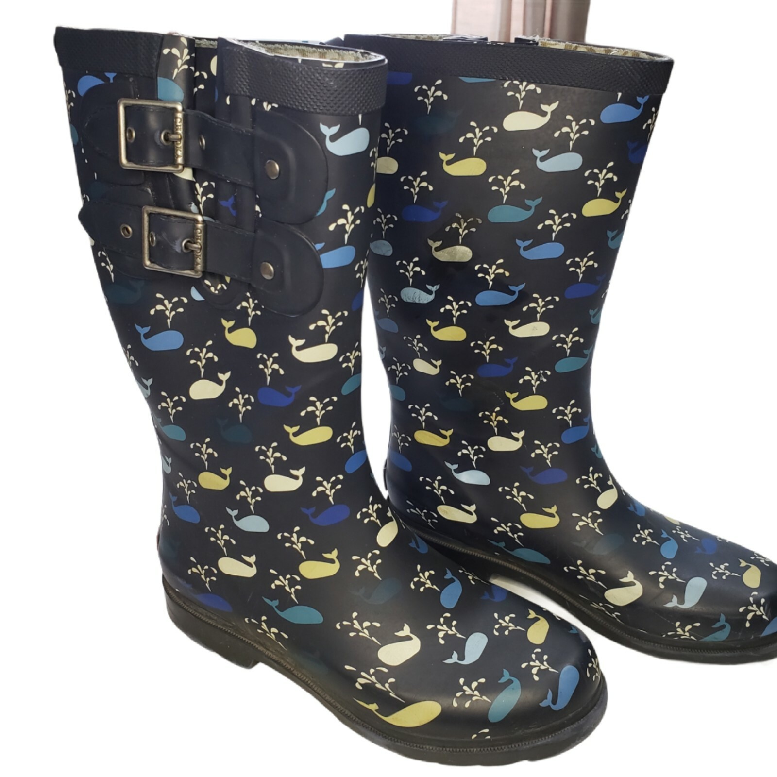 navy rain boots womens