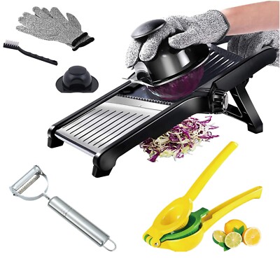Mandoline Slicer for Kitchen Stainless Steel Food Chopper with Adjustable Blades