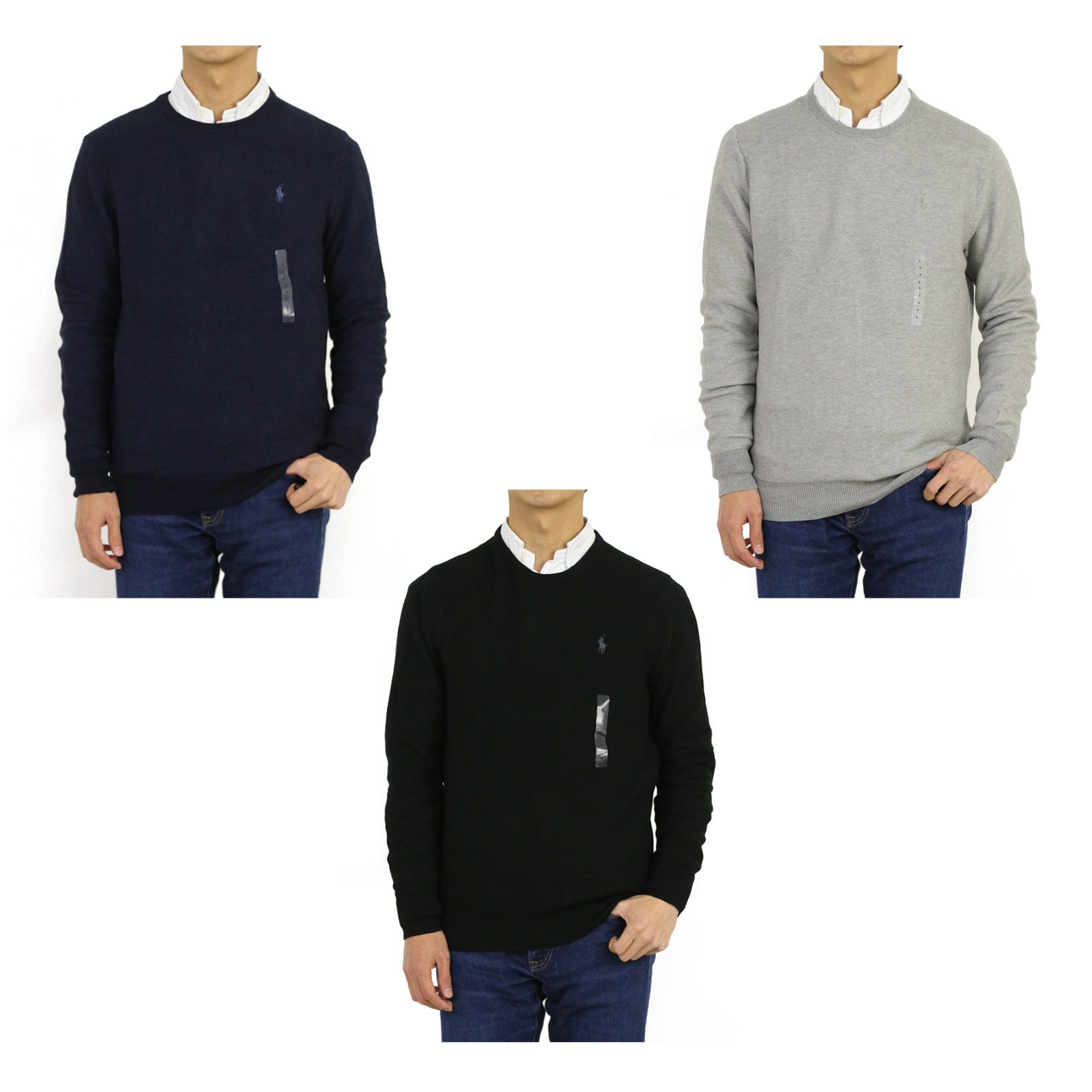 Polo Ralph Lauren Pullover Pima Cotton Crewneck Waffle Sweater -- 3 colors --