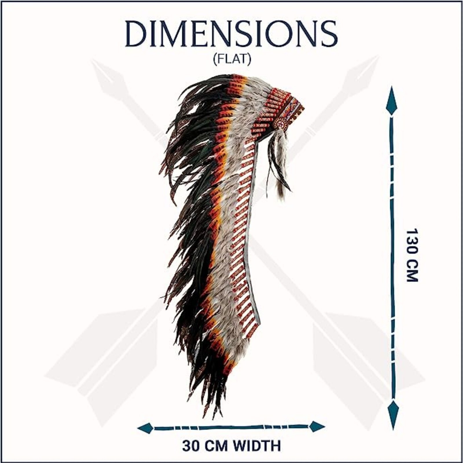 Pre-owned Handmade Native American Indian Inspired Feather Headdress Tribal Halloween Costume Props In Multi-color