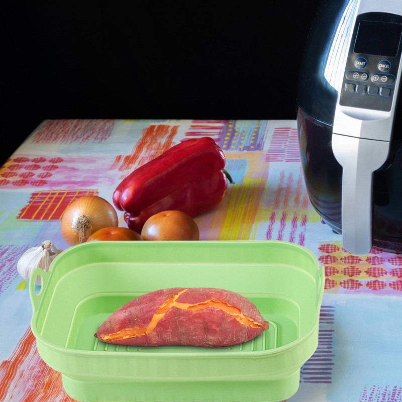 Air Fryer Silicone Liners Non Stick Foldable Air Fryers Basket Reusable
