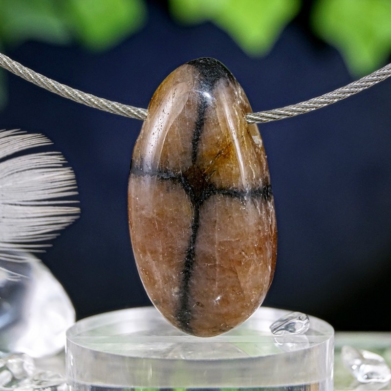 Chiastolith AnhÃ¤Nger Gebohrt Kreuzstein AnhÃ¤Nger Andalusit 30mm 9,8g Madagaskar