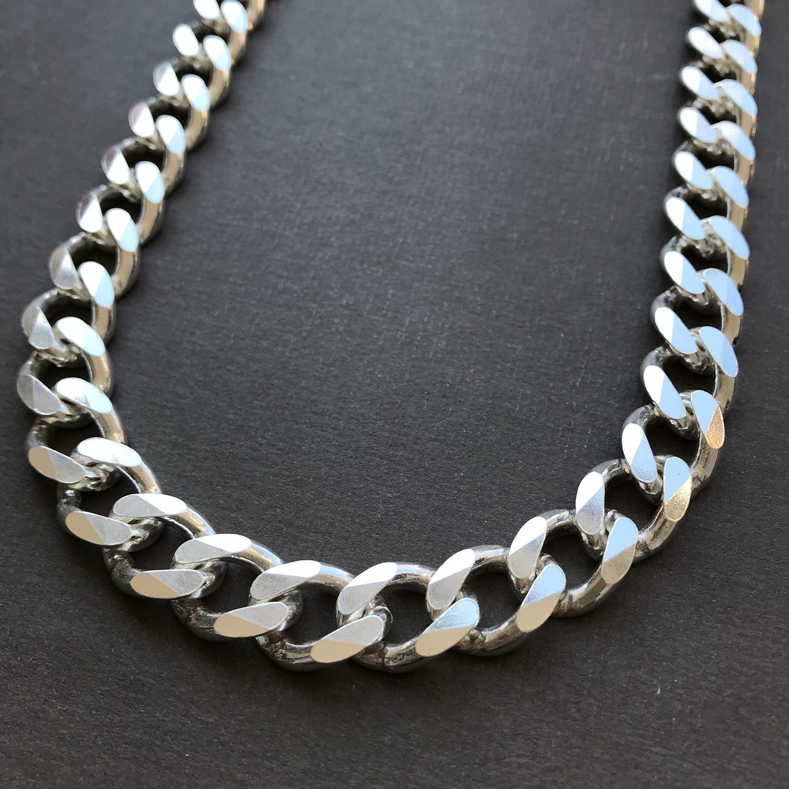 Pre-owned Handmade 14mm Mens Tight Curb Cuban Chain Necklace 925 Sterling Silver 133gr 20inch