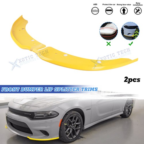 For Dodge Charger SRT Scat Pack 2015-2024 Yellow Bumper Corner Spoiler Trim 2PCS