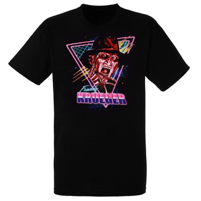 Черная мужская футболка в стиле ретро Кошмар на улице Вязов с Фредди